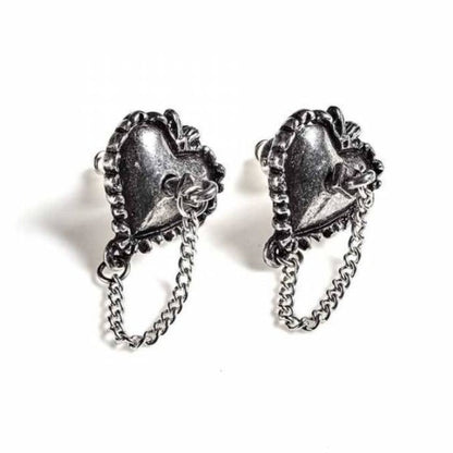 Witches Heart Stud Earrings