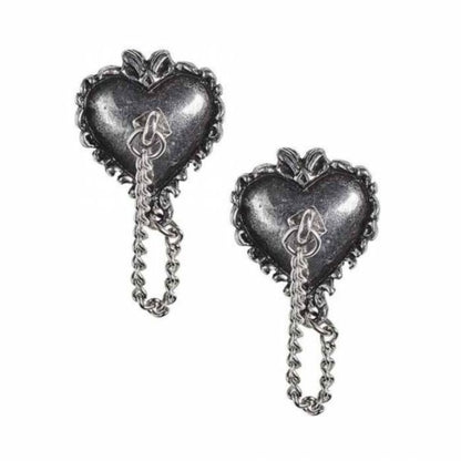 Witches Heart Stud Earrings