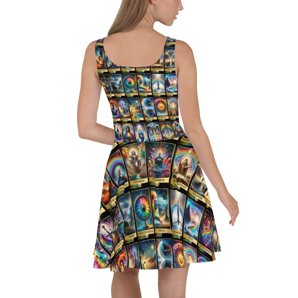 Magical Rainbow Tarot Card Collection Skater Dress