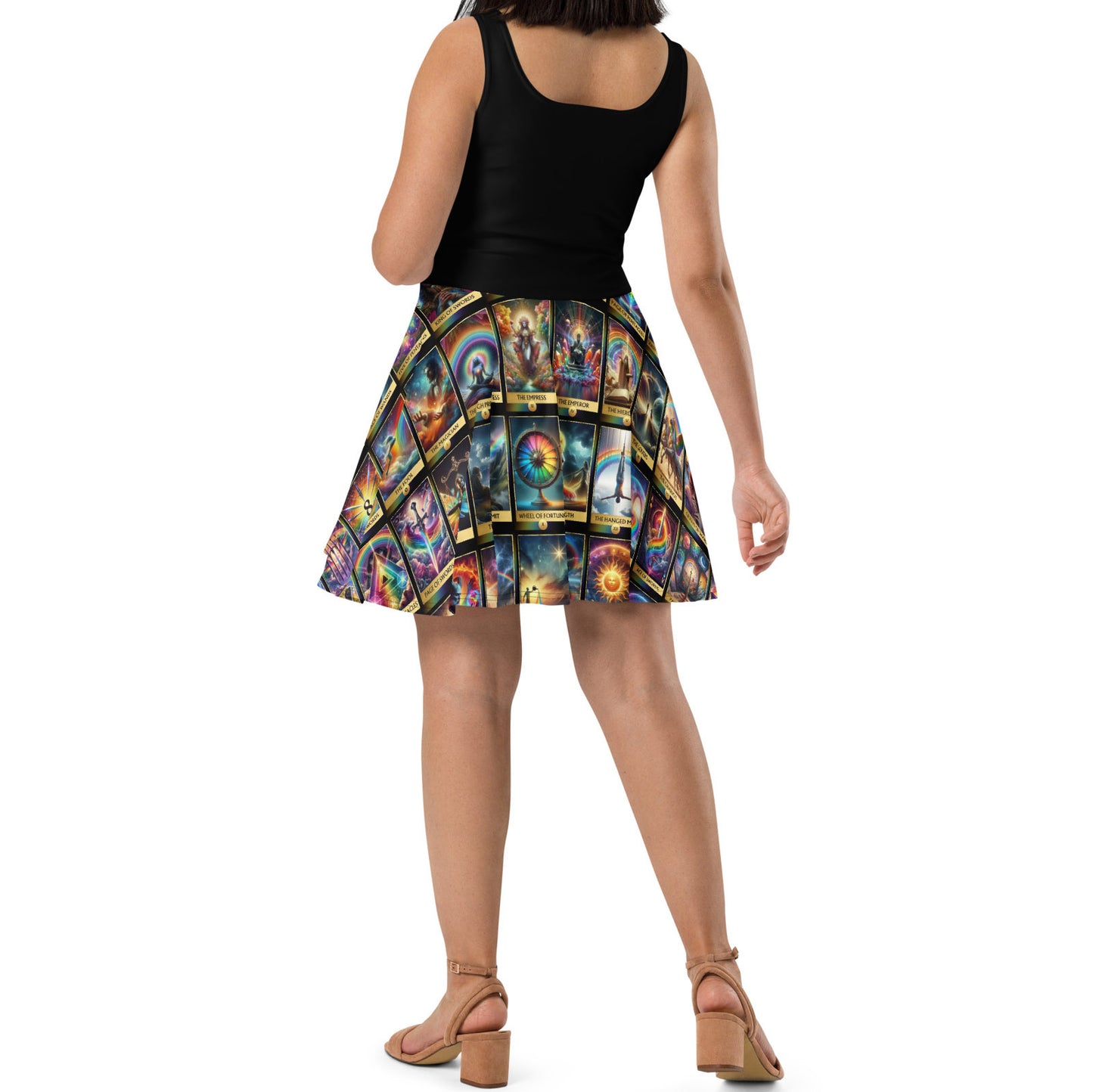 The Fool, Magical Rainbow Tarot Card Skater Dress