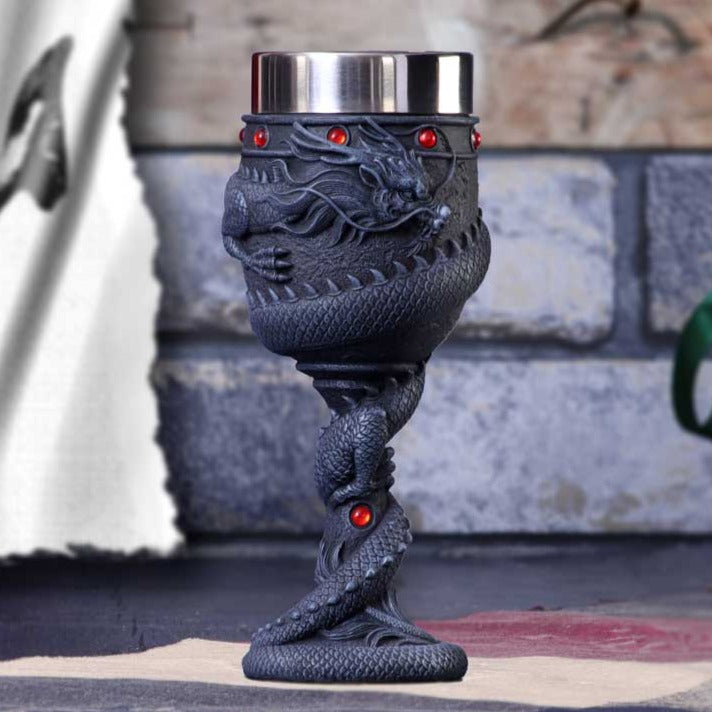 Dragon Coil Black Goblet - Set of 2