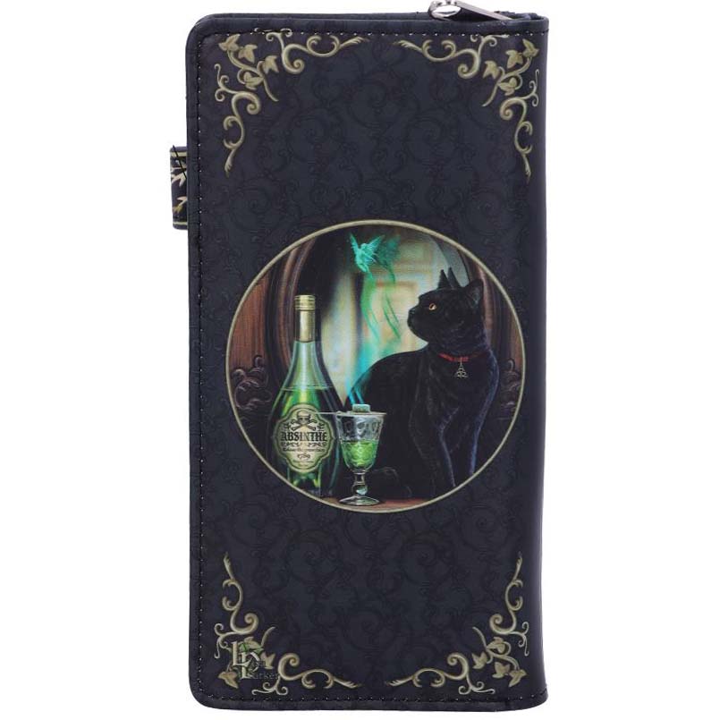 Black Cat With The Green Fairy Embossed Purse