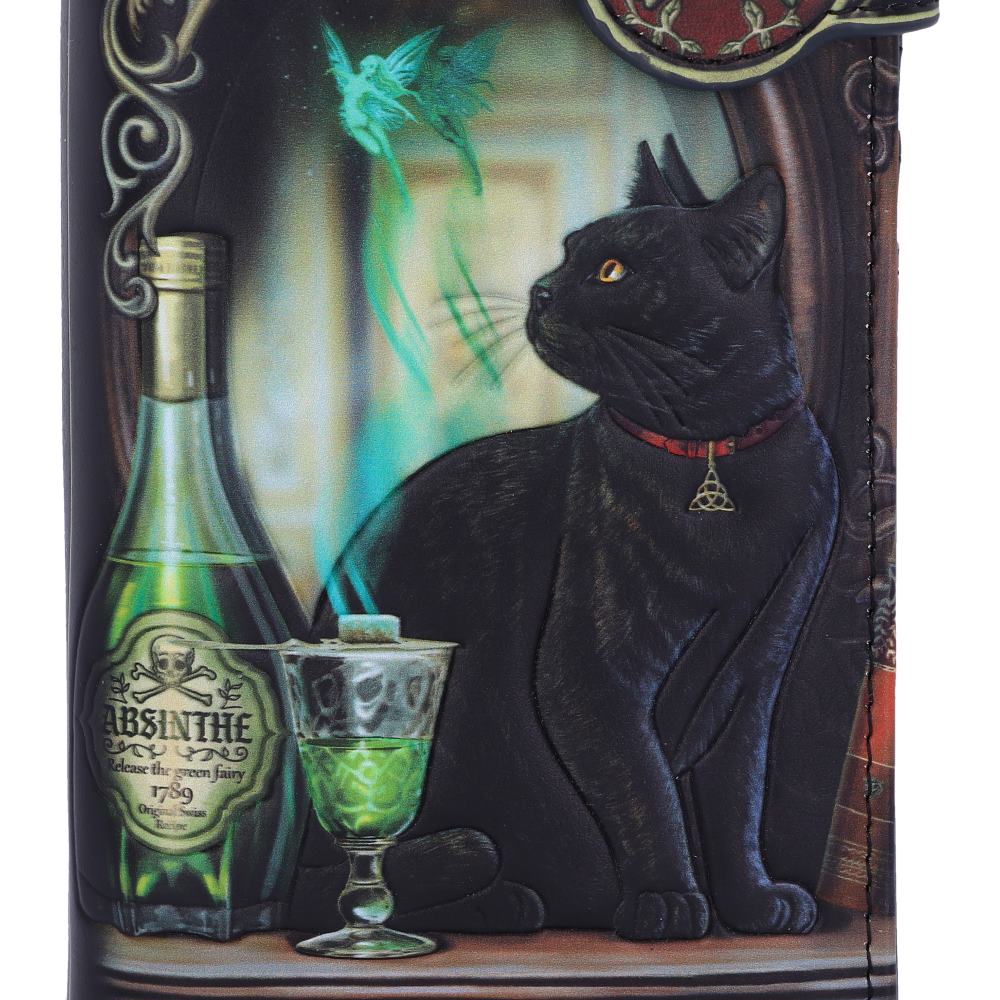 Black Cat With The Green Fairy Embossed Purse