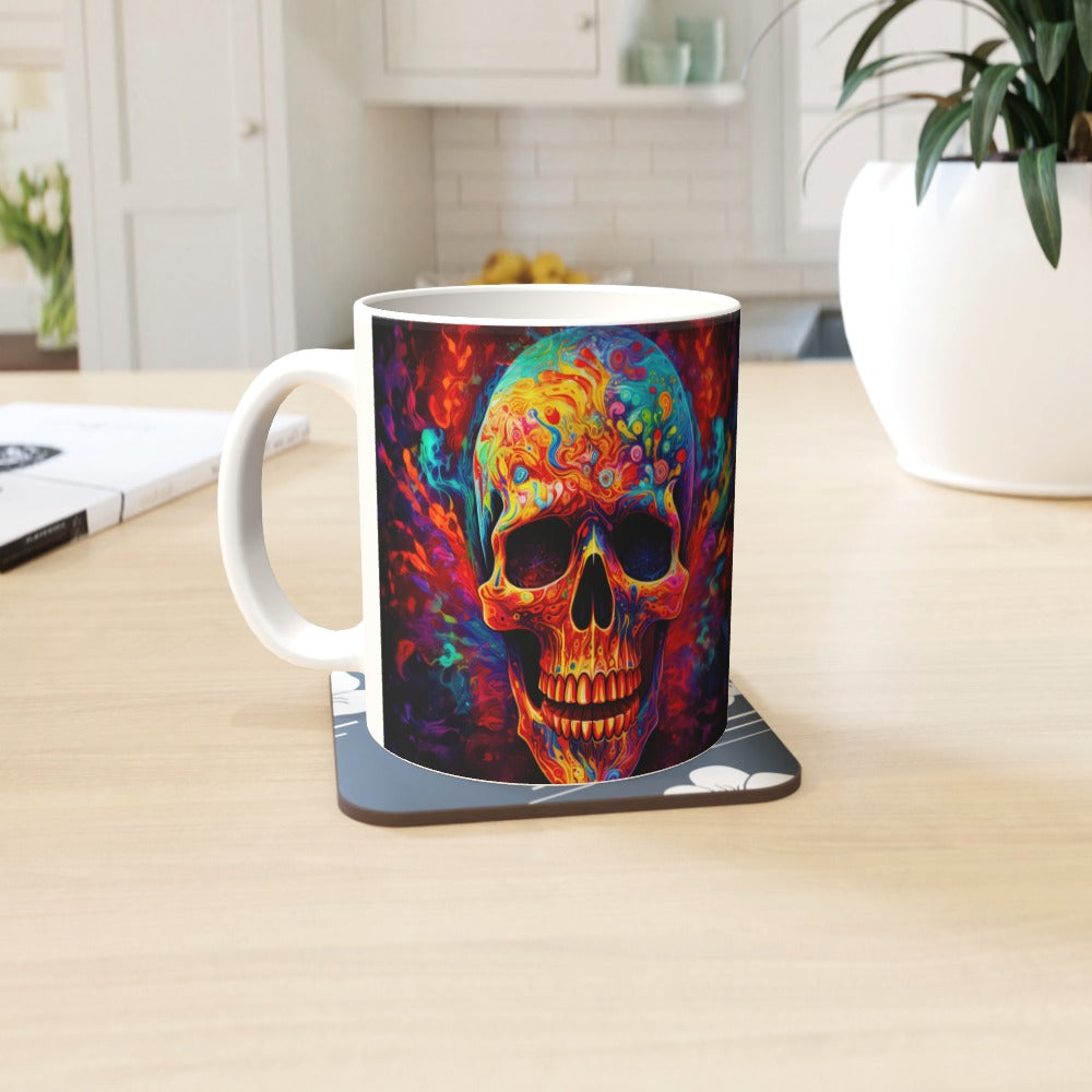 Psychedelic Trippy Skull - Mug