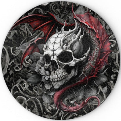 Skull With Dragon Spirit, Glass Chopping Board