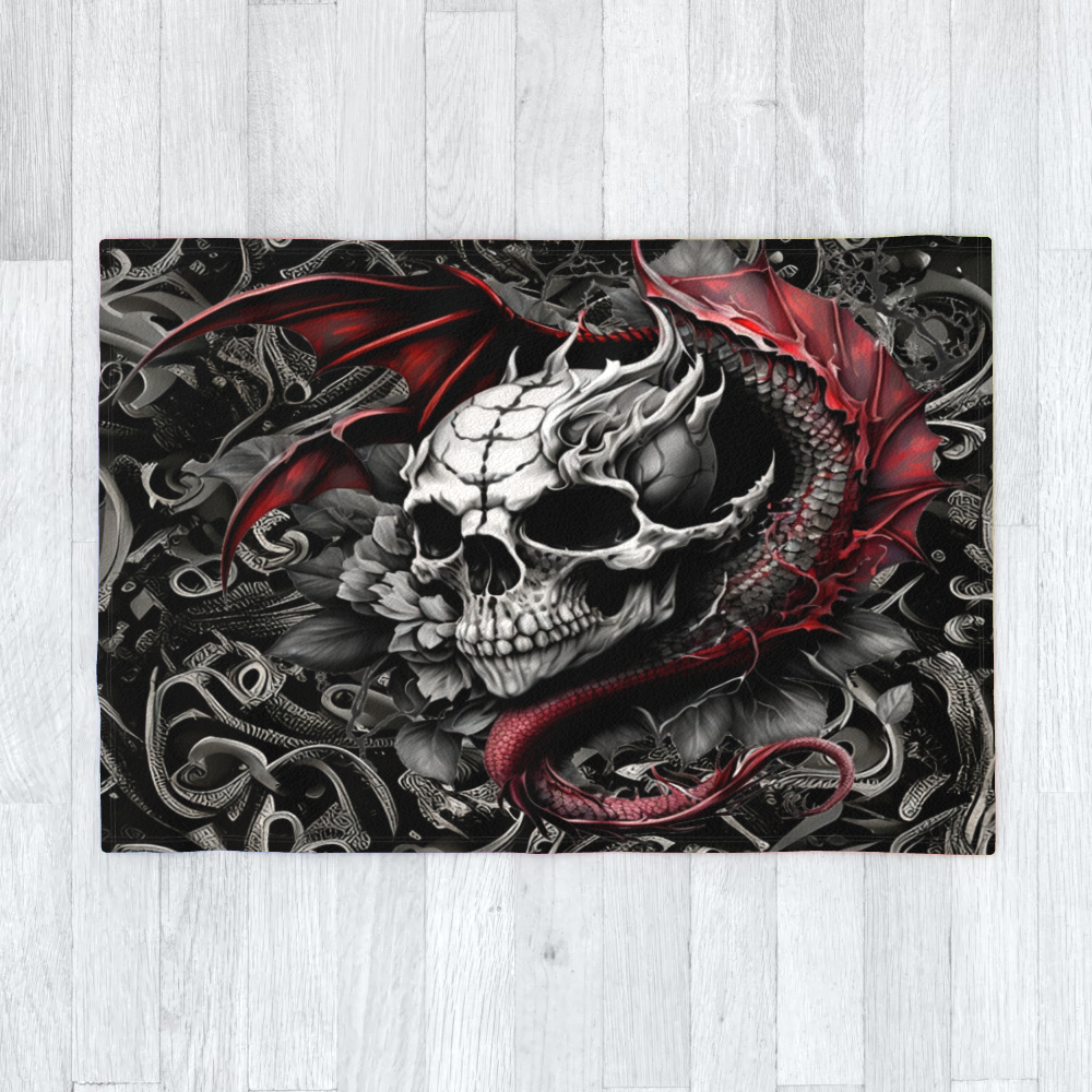 Skull With Dragon Spirit - Polar Fleece Blanket