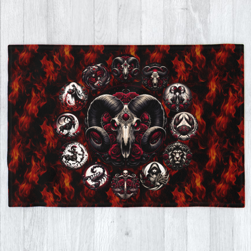 Aries Hell's Zodiac - Polar Fleece Blanket