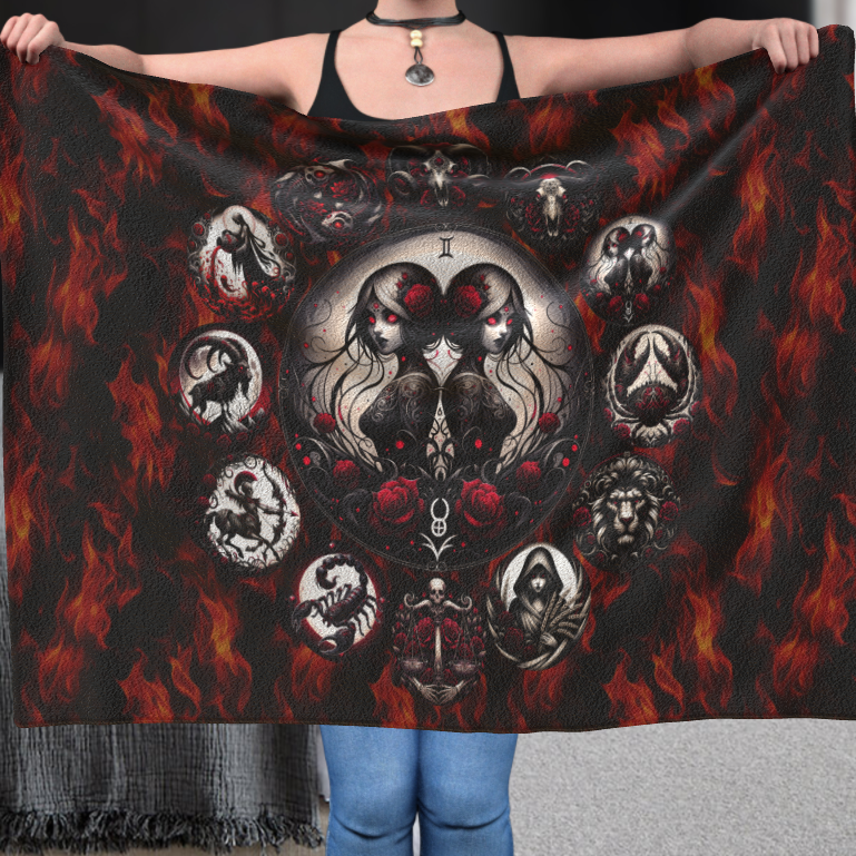 Gemini Hell's Zodiac - Polar Fleece Blanket