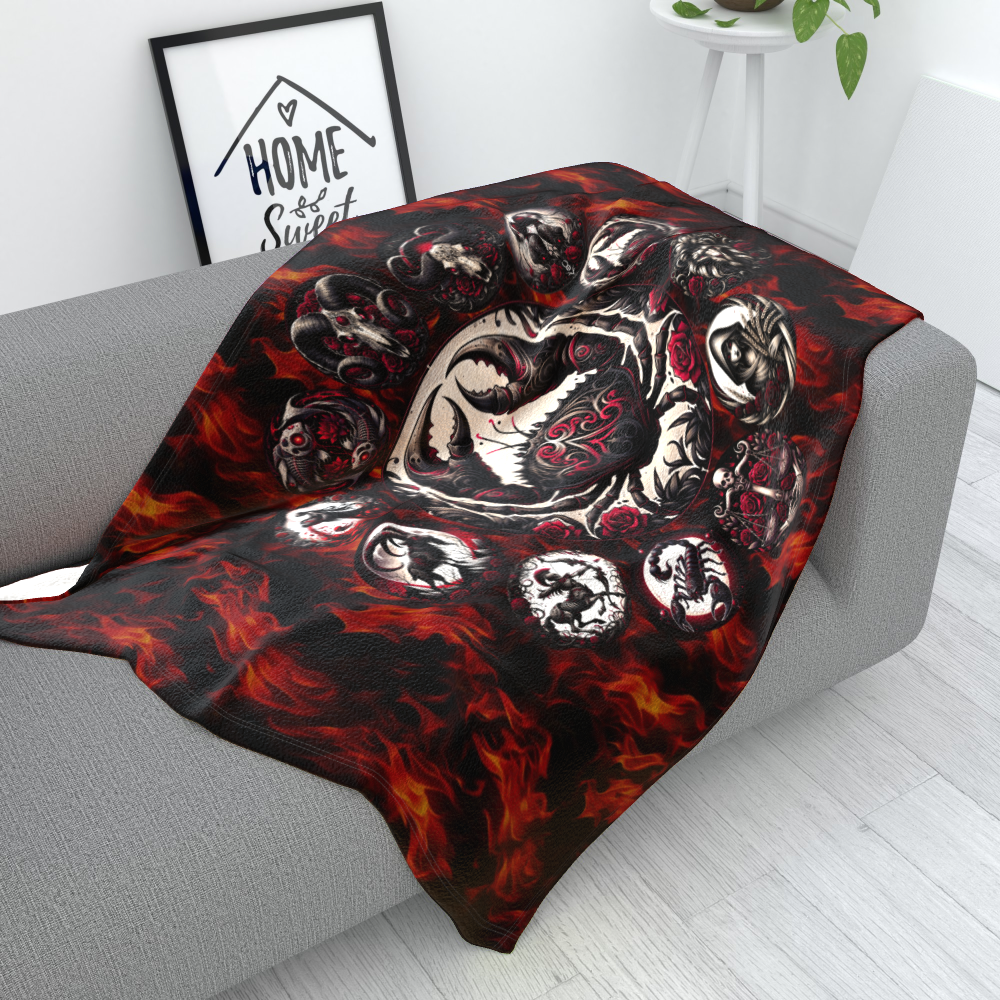 Cancer Hell's Zodiac - Polar Fleece Blanket