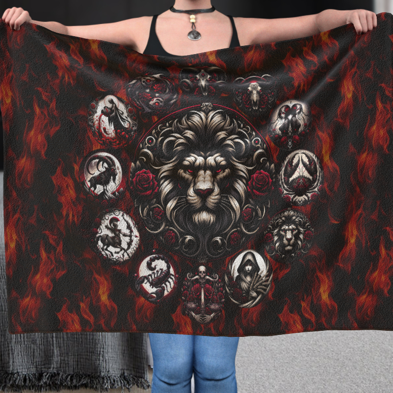 Leo Hell's Zodiac - Polar Fleece Blanket