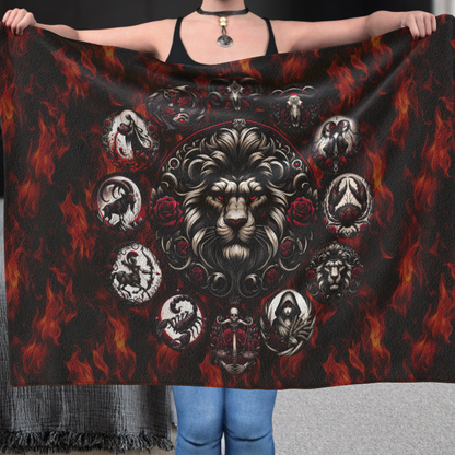 Leo Hell's Zodiac - Polar Fleece Blanket