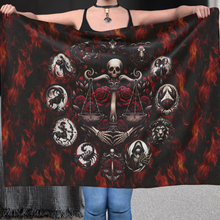 Libra Hell's Zodiac - Polar Fleece Blanket