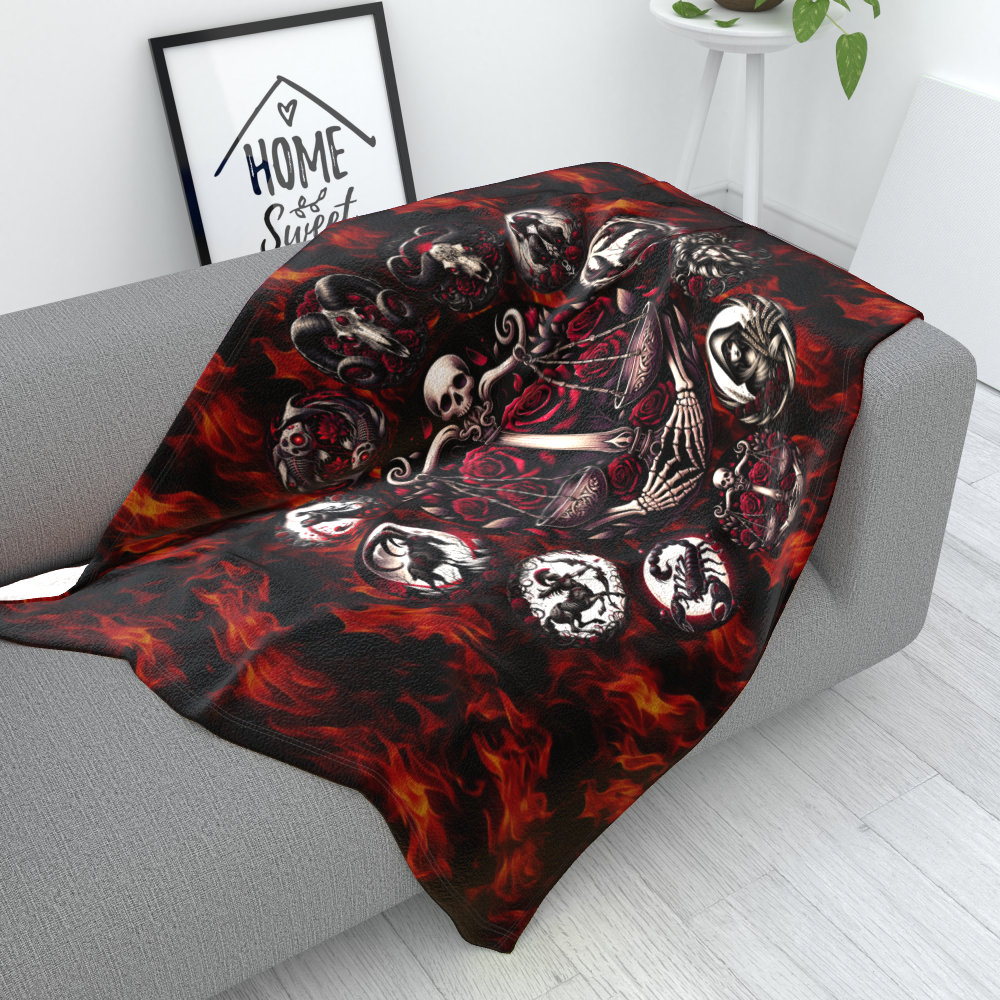 Libra Hell's Zodiac - Polar Fleece Blanket