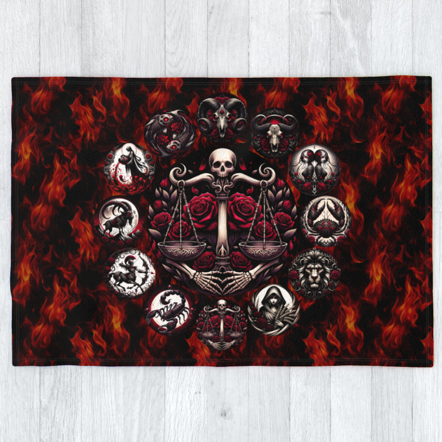 Libra Hell's Zodiac - Polar Fleece Blanket