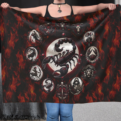 Scorpio Hell's Zodiac - Polar Fleece Blanket