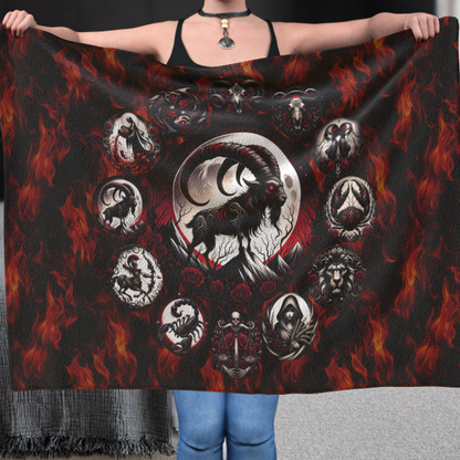 Capricorn Hell's Zodiac - Polar Fleece Blanket