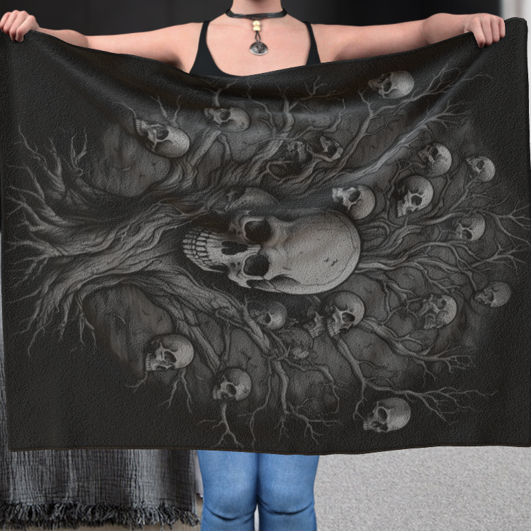 Shadow World Tree of Death - Polar Fleece Blanket