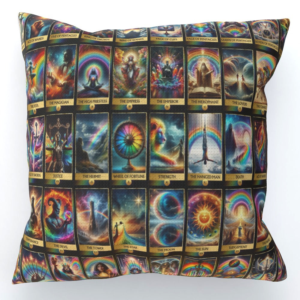 Magical Rainbow Tarot Card Collection, Double-Sided Cushion