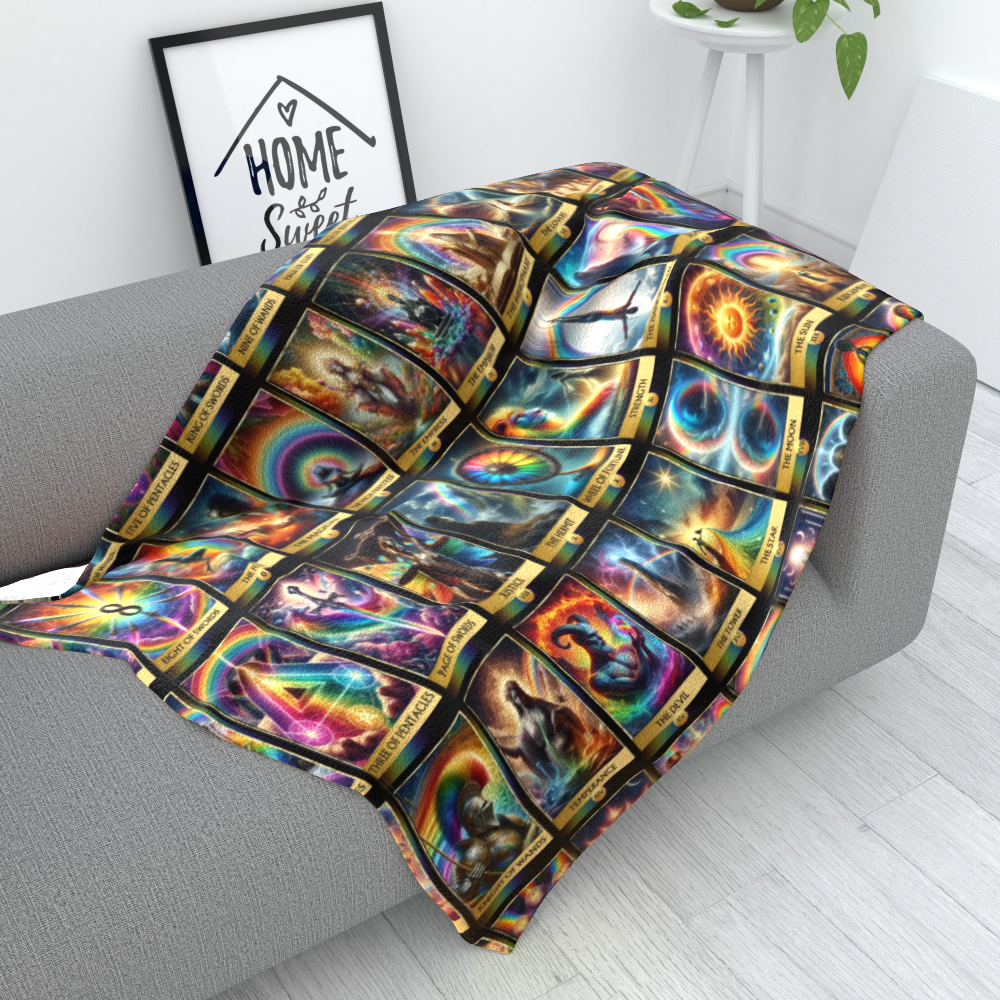 Magical Rainbow Tarot Card Collection, Polar Fleece Blanket