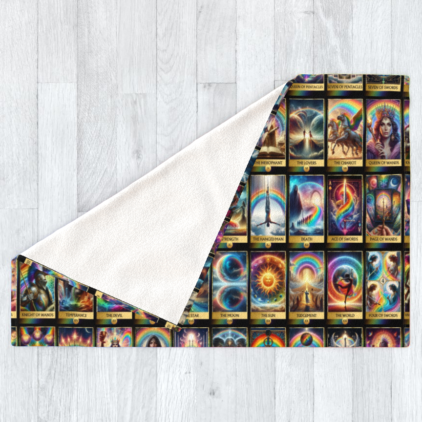 Magical Rainbow Tarot Card Collection, Polar Fleece Blanket