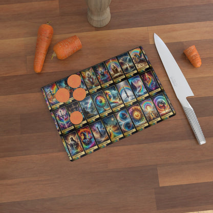 Magical Rainbow Tarot Card Collection, Glass Chopping Board