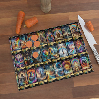 Magical Rainbow Tarot Card Collection, Glass Chopping Board